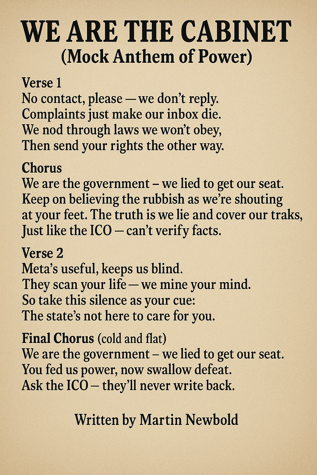 We Are the Cabinet by Martin Newbold